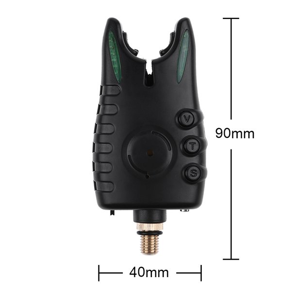 Alarma de mordedura de pesca LED Volumen de tono ajustable Aparejos de pesca de carpa (verde) Ehuebsd Para estrenar