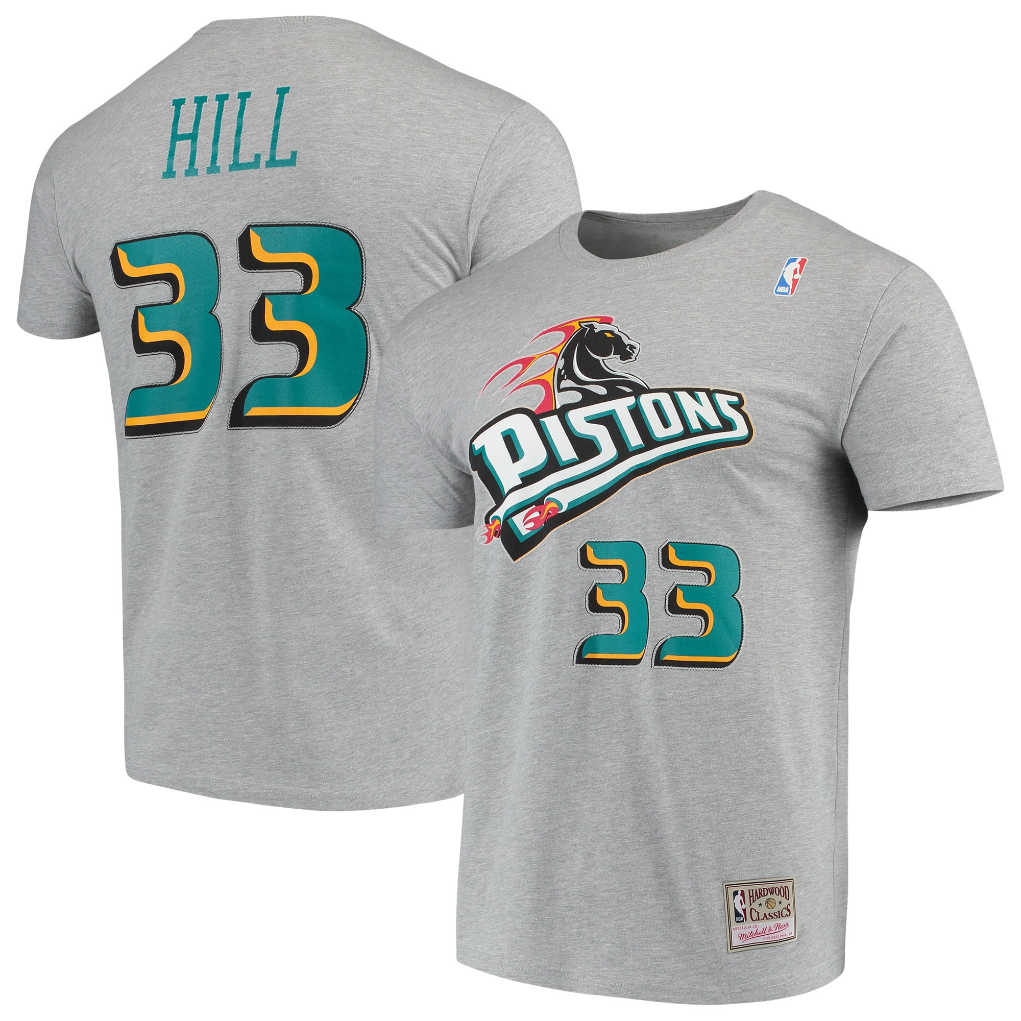 Mitchell & Ness Detroit Pistons Grant Hill Name and Number Shirt weiß 