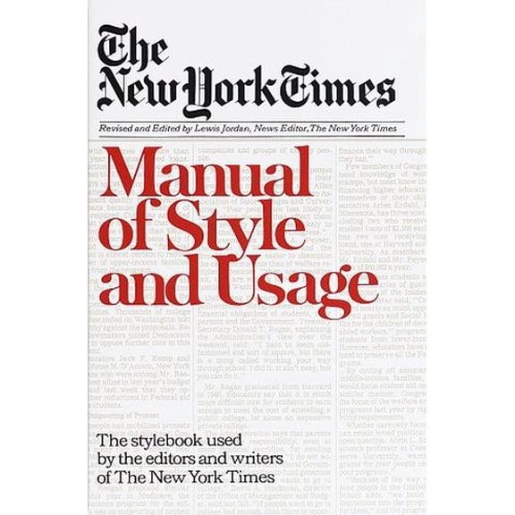 Pre-Owned New York Times Manual of Style and Usage (Paperback) 0812963164 9780812963168