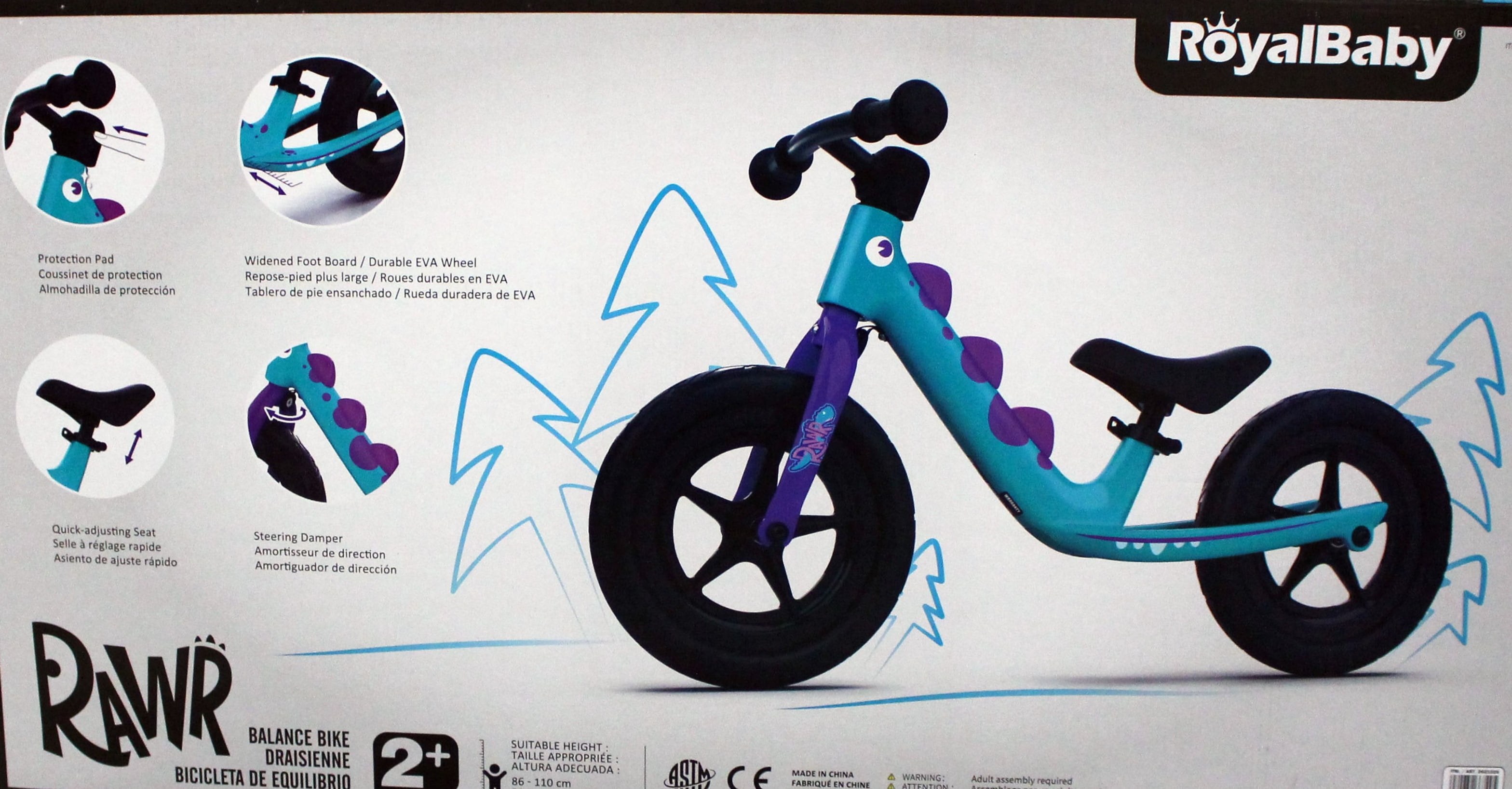 RoyalBaby RAWR Balance Bike (Purple 