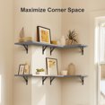 thumbnail image 7 of FURNINXS Rustic Corner Floating Shelves 5.9” x 11.4” x 16.5” 4-Tier Wood Finish (4 Count), 7 of 7
