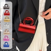 AZXY Glam Party Cylinder Crossbody Bag, Sophisticated Top Handle Style for Banquet Evening Daily Outing, Gold