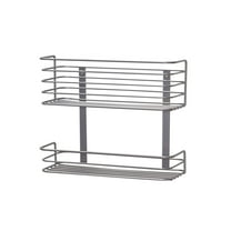 Household Essentials 2 Tier Door Mount Cabinet Organizer, Steel Wire Baskets with Nickel Powder Finish, Great for Short and Tall Items, Mounts to Solid Surface with Included Hardware