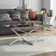 thumbnail image 5 of Furniture of America Talla Rectangle Mirror Top and Chrome Coffee Table, 5 of 8