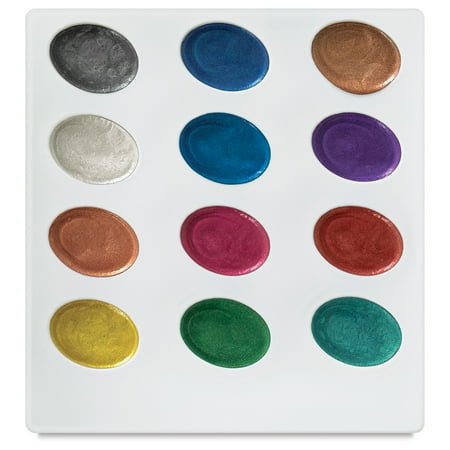 UPC: 0847340019442 | Zig Kuretake Watercolor 12 Colors Palette Metallic