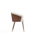 thumbnail image 6 of Reeva Dining Chair with Solid Wood Legs in Walnut and Cream, 6 of 11
