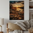 thumbnail image 2 of Designart "Sunset Over Jackson Lake, Wisconsin" Landscapes Print on Natural Pine Wood, 2 of 5
