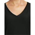 thumbnail image 4 of No Boundaries Women's Junior's Brushed V-Neck Short Sleeve T-Shirt, 4 of 5