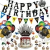 Col-party Game of Thrones Birthday Banner, GOT Banner, Cake and Cupcake Toppers, Balloons for GOT Birthday Party Supplies Decorations, 63PCS IN ALL