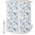 thumbnail image 2 of Blue Yellow Floral Shower Curtains for Bathroom, Spring Birds Garden Botanical Blossom Waterproof Fabric Shower Curtain, Decorative Bathroom Curtain for Bathtub, 72"x72" , No Hooks Included, 2 of 9