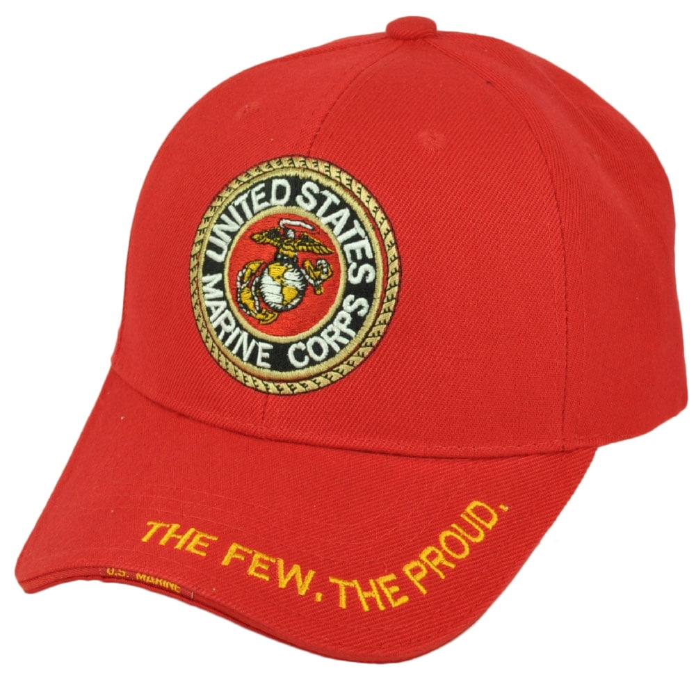 Details about   Bright Red U.S Marine Ball Cap with the Marine Emblem in Front