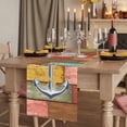thumbnail image 2 of Table Runners 72 Inches Long Dress Scarves, Nautical Anchor Farmhouse Kitchen Table Runner, Coffee Tablerunners, Country Vintage Colorful Wooden Plank 14x72 Inch, 2 of 9