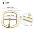 thumbnail image 2 of Uxcell 4Pack 0.98" Single Prong Belt Buckle Square Center Bar Buckle for Leather Craft, Gold, 2 of 7