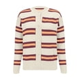thumbnail image 4 of ZHENHONG Crew Cardigans Womens, Womens Cropped Striped Knit Cardigans Sweaters Trendy Long Sleeve Lightweight Open Front Button OutfitsCardigans for Women, 4 of 8