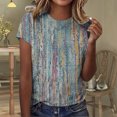 thumbnail image 2 of MEICHEN Womens Summer Tops Trendy Ruched Cap Short Sleeve Tshirts Shirts Crew Neck T Shirts Fashion Clothing, 2 of 3