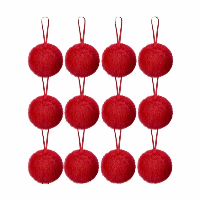 Hearth & Gear 12 Pcs Furry Soft For & Party Red & Stained Glass Pictures for Windows Stained Glass Window Hangings Kitchen Wire Glass Vase String .25 Curtain Rod Miniature Eggs 12 Days of Christmas