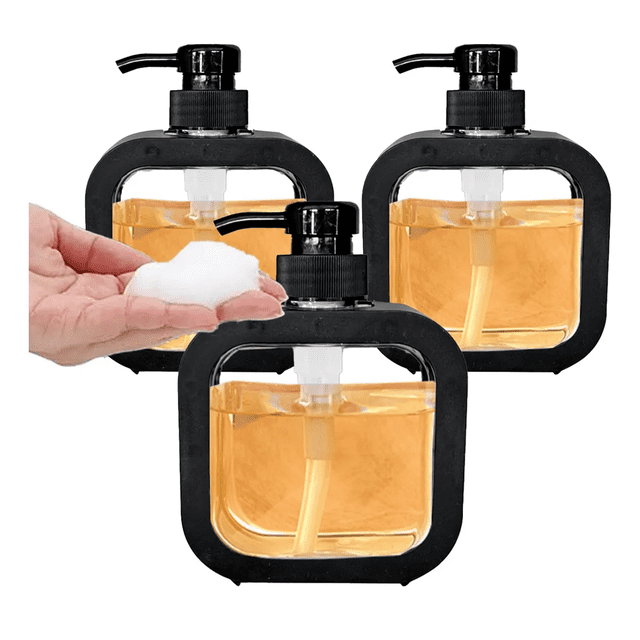 3 Dispensadores De Baño - Jabón Y Champú Xtellar negro