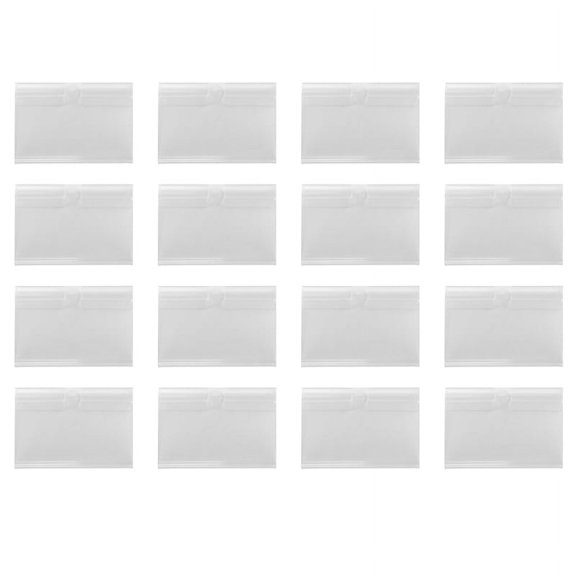 100Pcs Clear Plastic Label Holders for Wire Shelf Retail Price Merchandise Sign Display Holder (6 x 4 cm)