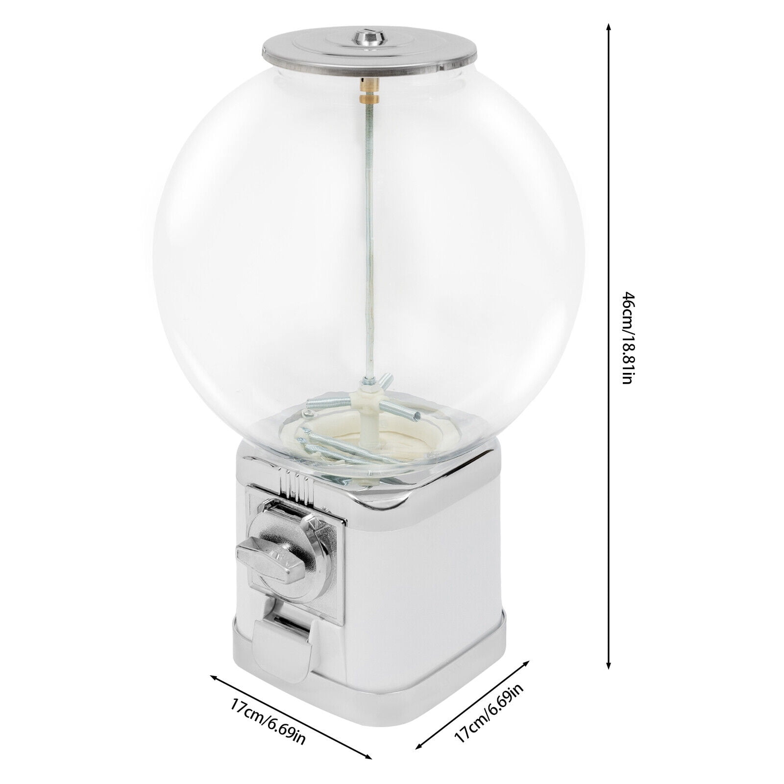 Candy Gumball Capsule Toy Vending Device 1.26in Ball Bulk Vending Machine w/key