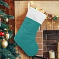 thumbnail image 5 of GZHJMY Plain Dark Teal Green Solid Color Christmas Stockings, Personalized Large Christmas Stocking, Cute Snowflake Stockings 18" for Xmas Decorations and Holiday Family Party Decor Xma, 5 of 7