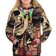 thumbnail image 3 of KLL Gothic Eastern Floral Skull for Womens Pullover Hoodie with Pocket Hooded Long Sleeve Shirts Sweatshirt for Women-Large, 3 of 7
