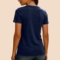 thumbnail image 3 of Ladies Shirts Summer Top for Women Cozy Thick Double- Long-Lasting Warm Base Layer Short Sleeve T-Shirt for Daily and Wear in Autumn and Winter Navy L, 3 of 5