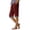 09#Red, variant on Womens Capris Summer Knee Length Cotton Linen Shorts Casual Elastic Waist Wide Leg Loose Cropped Trousers