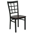 thumbnail image 2 of Flash Furniture HERCULES Series Black Window Back Metal Restaurant Chair - Mahogany Wood Seat, 2 of 7