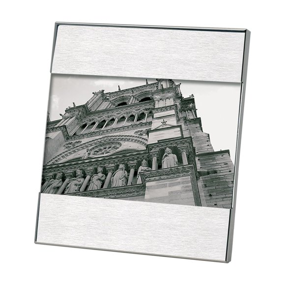 Cadre Photo en Aluminium Brossé 4” x 6” Satin Argenté Décoration de Bureau Promotion d'Entreprise