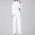 thumbnail image 5 of sususu Two Piece Sets for Women,Sets for Women Stylish Women's Two Piece Tracksuit Set Comfortable Zip Up Jacket And Wide Leg Jogger Pants With Contrast Stripes Design For Everyday Wear - White, 5 of 8