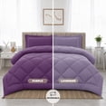thumbnail image 6 of Lux Decor All-Season Comforter Sets Queen Size 3 PC, Reversible Bedding Set with Diamond Quilted Design Comforter and 2 Pillow Shams, Lightweight & Cozy Set de Cama Purple/Lavender, 6 of 9