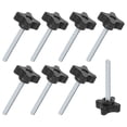 thumbnail image 1 of Uxcell 8-Pack Pomos de Sujeción en Forma de Estrella, Tornillos de Apriete Manual M6x55mm Mango 32mm, 1 of 1