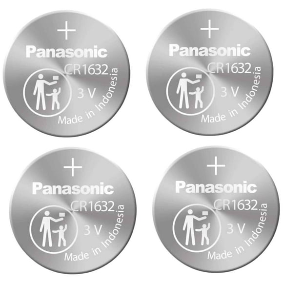 4 x Panasonic 1632 Batteries, 3V Lithium CR1632