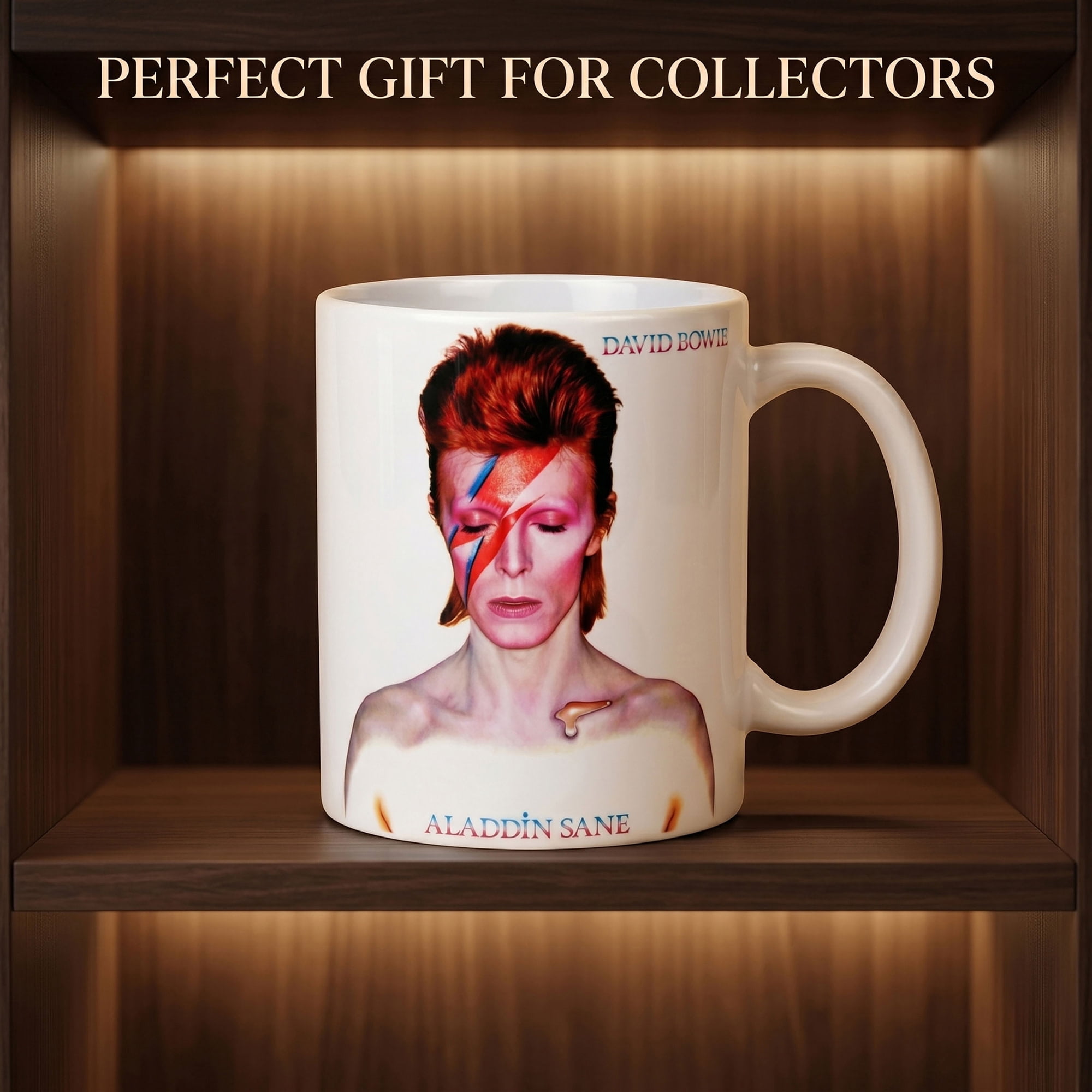 Pyramid America: David Bowie: Aladdin Sane - 11oz Ceramic Mug - Coffee & Tea Cup, Microwave-Dishwasher Safe, Iconic Musician Fan Collectible, Licensed