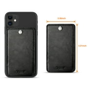 REIKO WIRELESS Leather Adhesive Foldable Pocket Card Holder with Two Slots in Black