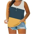 thumbnail image 2 of Ndbuld Summer Tank Tops for Women Loose Fit Pleated Square Neck Sleeveless Tops Curved Hem Flowy,L-5XL Gray L, 2 of 4