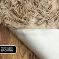 thumbnail image 4 of Ultra Soft Faux Sheepskin Fur Shag Rug Light Brown 5' x 7', 4 of 6