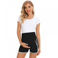thumbnail image 3 of Final Clearance! Women's Maternity Shorts Lounge Sports Yoga Pregnancy Short Pants with Pockets, Black, S, 3 of 7