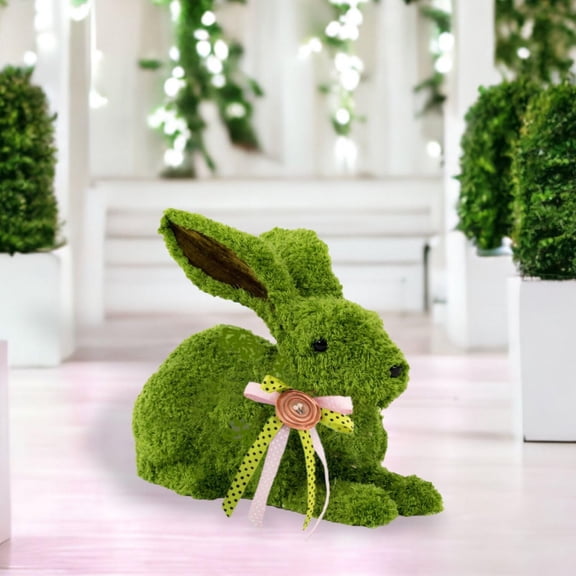 December Diamonds Green Garden Bunny Laying Figurine, Multicolor
