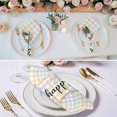thumbnail image 3 of Easter Cloth Napkins, Colorful Checkered Plaid Spring Gingham Textured Washable and Reusable Dinner Napkins Set of 4, Table Napkin for Kitchen Party Birthday Wedding Hotel Housewarming 20"x20", 3 of 9