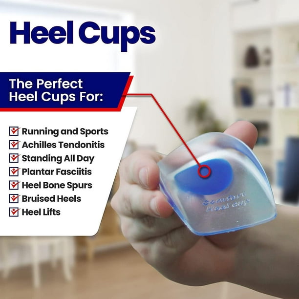 3 Pairs Of Gel Heel Cups Plantar Fasciitis Inserts - Silicone Heel Coasters  For Bone Spurs Protector For Pain Or Bruising Relief 