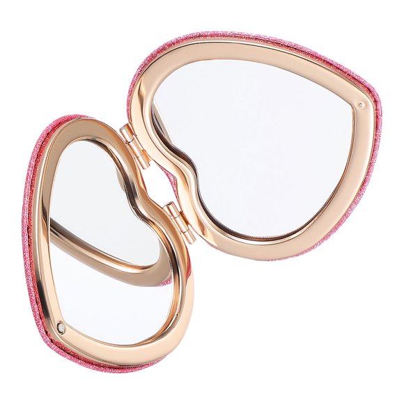 unbranded Espejo Compacto Plegable Color Rosa Con Ideal Para Maquillaje Y Bolso