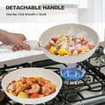thumbnail image 4 of 17 Piece Non Stick Ceramic Cookware Set with Detachable Handle, Stackable Pots and Pans, Induction and Oven Safe, Cream White (White), 4 of 18