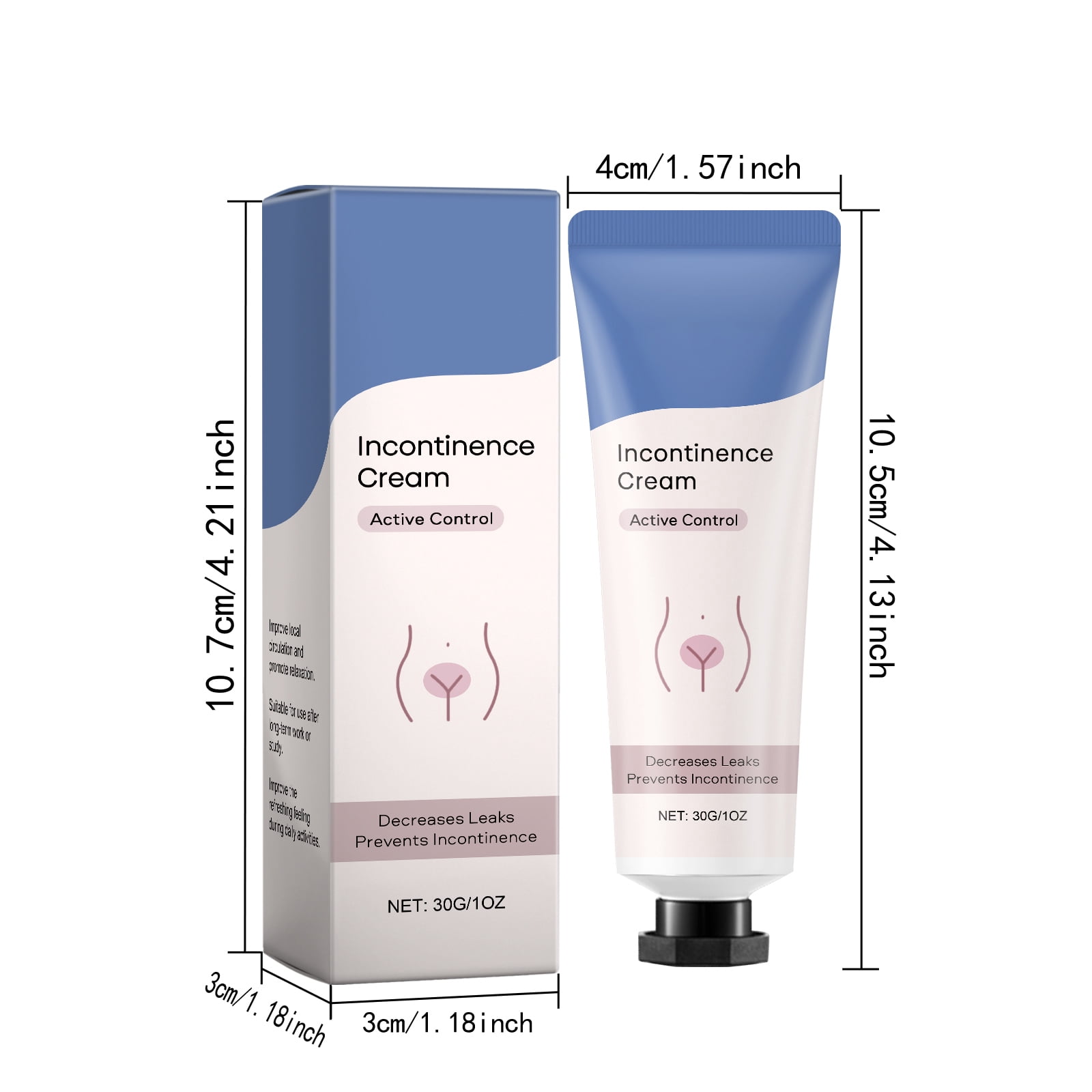 Alvantor Women's Moisturizing Body Comfort Care Cream with Cooling Glycerin, 1oz
