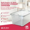 thumbnail image 2 of Life Story 55 Qt Stackable Storage Bin, Light Duty Lidded Container, Clear, 24 Pack, 2 of 9
