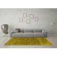 thumbnail image 3 of Ahgly Company Machine Washable Indoor Square Oriental Yellow Industrial Area Rugs, 5' Square, 3 of 4