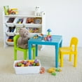 thumbnail image 5 of Humble Crew Island Toddler Lightweight Plastic Table and 2 Chairs Set, Square Turquoise Table & Green/Yellow Chairs, 5 of 9