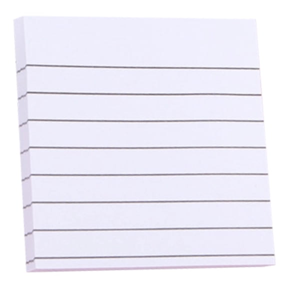 10 Pcs White Sticky Notes Set, 3 x 3 in / 7.6 x 7.6 cm Lined Memo Pads, Self-Adhesive Reminder Pads for Students, Office, Home, Repositionable & Easy to Tear