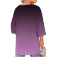 thumbnail image 7 of BSDJILFG Womens Plus Size Tops 3/4 Sleeve Graphic Tees Oversized Loose Fit Shirt Hollow Out Comfy Pajama Top Sleepwear L-5XL, 7 of 7
