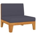 thumbnail image 1 of vidaXL Sectional Middle Sofa with Dark Grey Cushions Solid Acacia Wood, 1 of 5